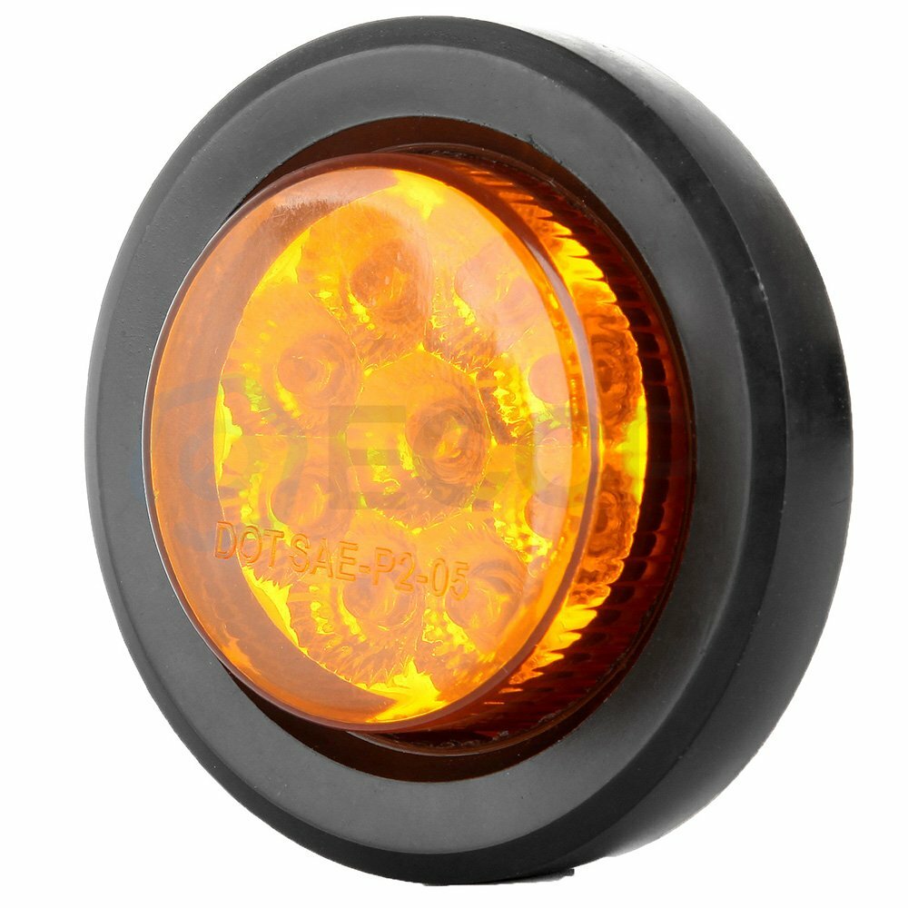 16x Red Amber 2 inch Round 9 LED Side Marker Trailer Light tail turn signal 6B93BC-57