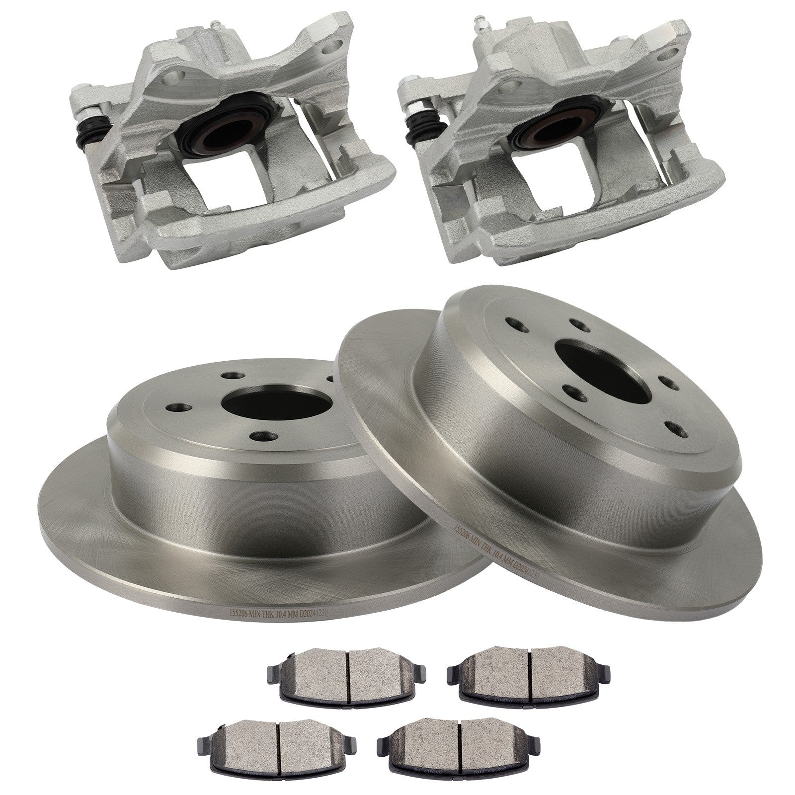 Rear L+R Brake Calipers Brake Rotors Brake Pads 8Pcs For 2007-2017 Jeep Wrangler 6B93BC-57