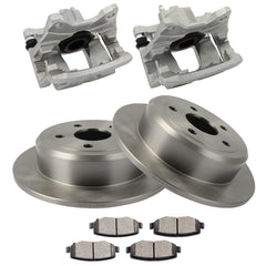Rear L+R Brake Calipers Brake Rotors Brake Pads 8Pcs For 2007-2017 Jeep Wrangler 6B93BC-57