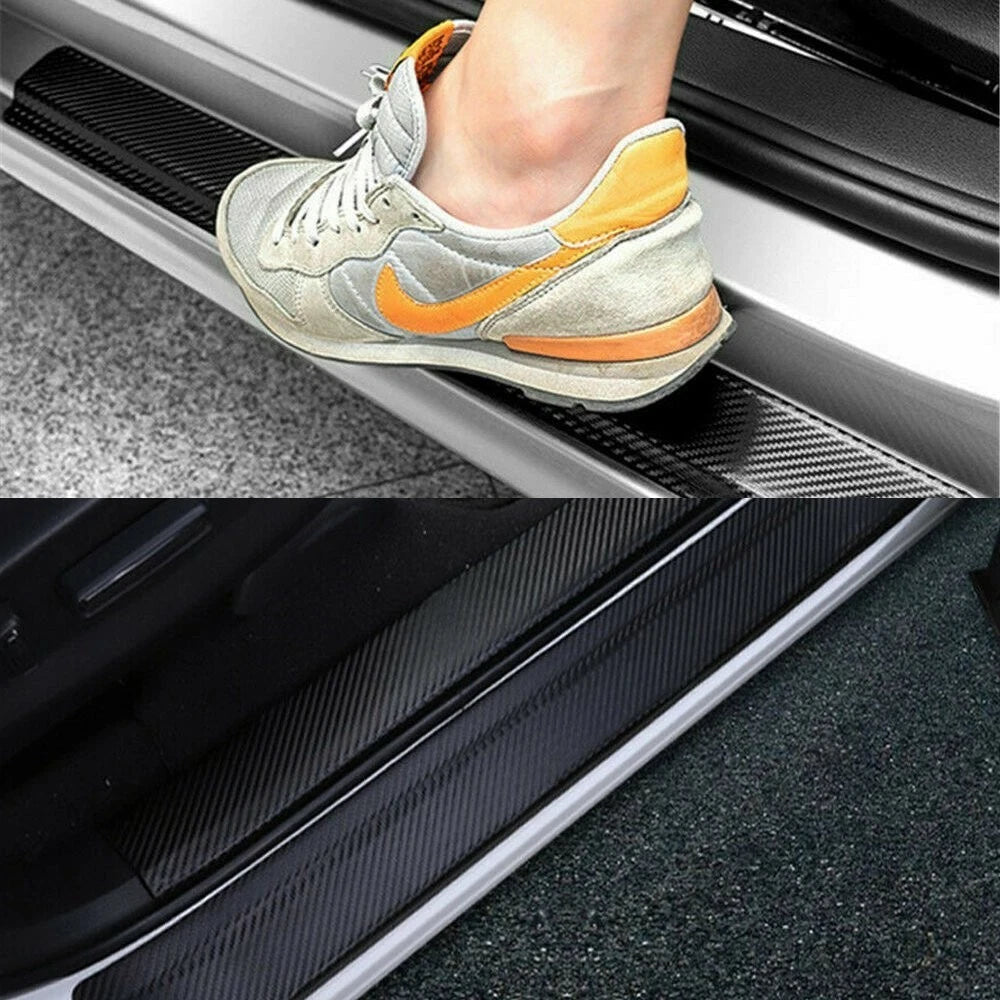4x Accessories Carbon Fiber Car Scuff Plate Door Sill 5D Sticker Protector EOA 6B93BC-57