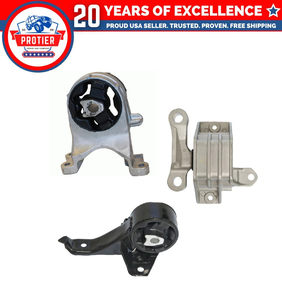 Motor & Trans Mount 3PCS Set Fit 08 Saturn Aura/08-10 Pontiac G6 2.4L Auto 6B93BC-57