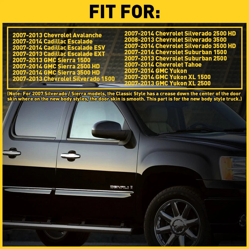 4x Chrome Door Handle For 07-13 Chevy Tahoe GMC Yukon Sierra Denali Front Rear A 6B93BC-57