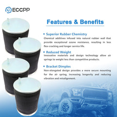 4Pcs W01-358-9580 Air Suspension Bag Spring For Goodyear 1R13-118 Hendrickson