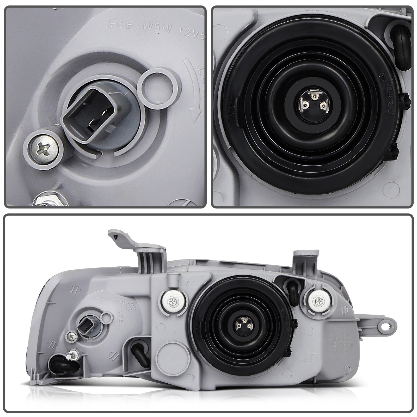 ECCPP Headlights Assembly For Chevrolet Aveo 1.6L 2004-2006 Pair Kit Chrome KOEEP