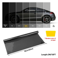 Uncut Roll Window Tint Film 25% VLT 20" x 10'ft Feet Car Home Office Glass BLACK 6B93BC-57