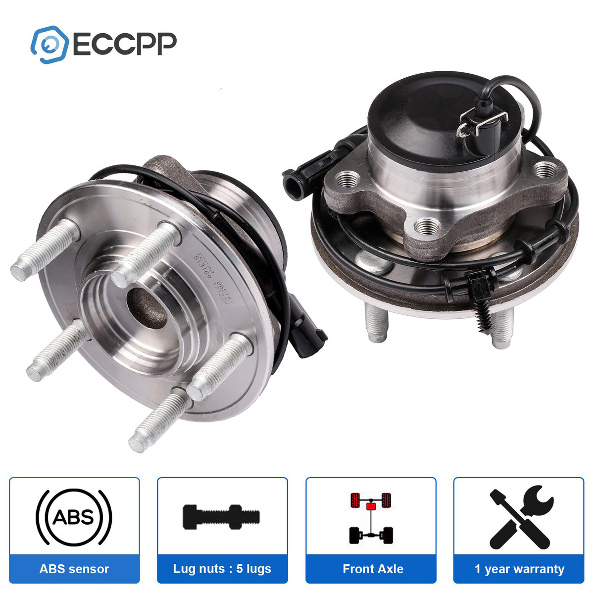 2Pcs Wheel Hub Bearings Front 2WD For 2000-2008 Jaguar S-Type 2004 2005 XJ8 XJR