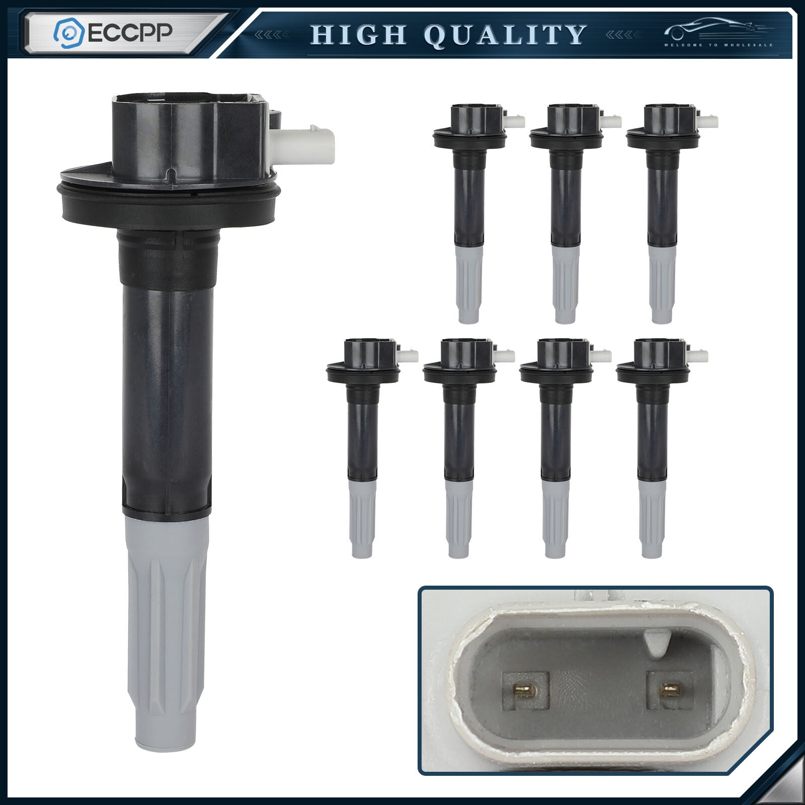 ECCPP 8 Ignition Coils For V8 5.2L Ford Mustang 2015 2016 2017 2018 2019 2020 ECCPP
