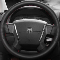 Black PU Leather Steering Wheel Hand-stitch on Wrap Cover For Dodge Caliber 07-