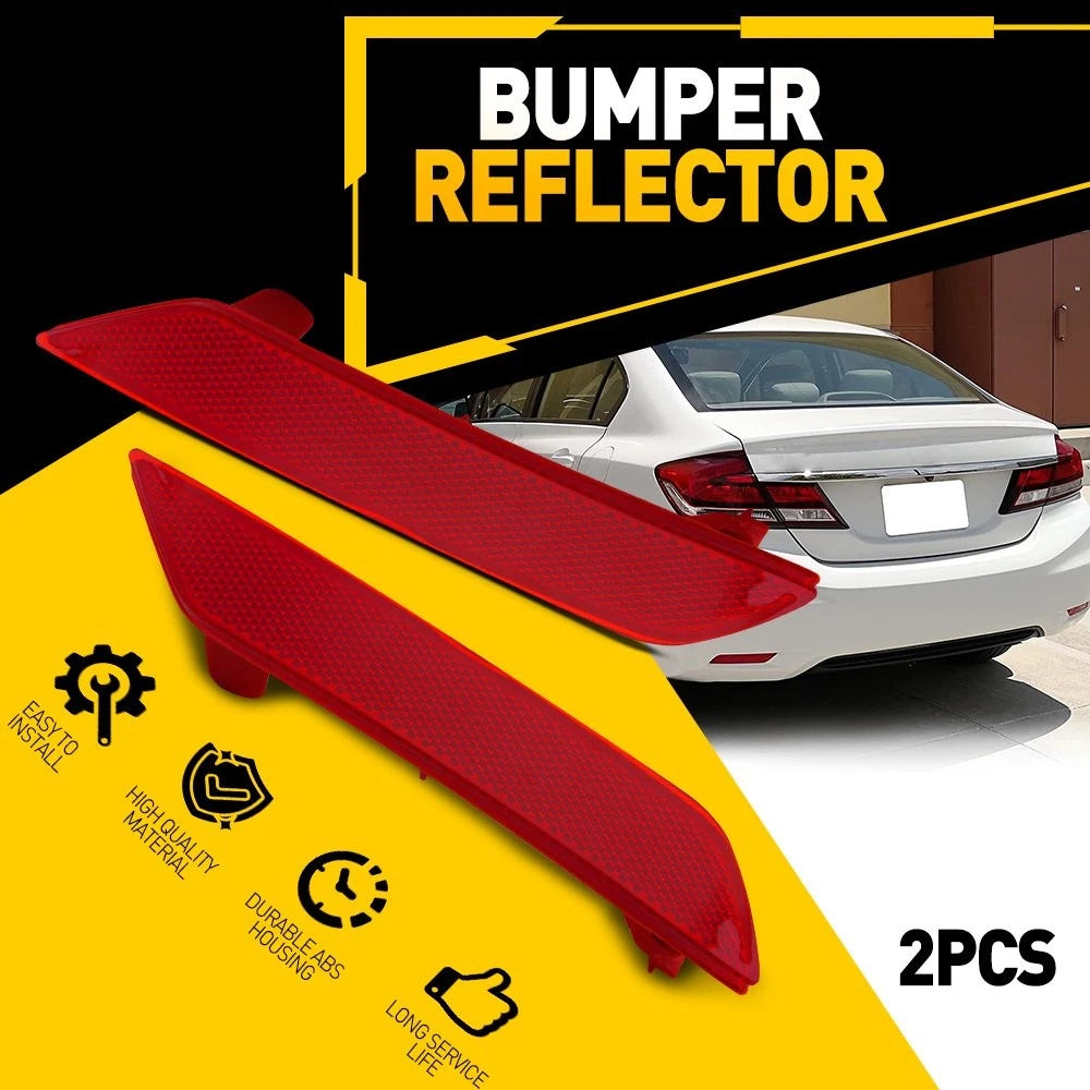 For 2013 2014 2015 Civic Honda Red Lens Rear Lower Bumper Reflector Left & Right 6B93BC-57