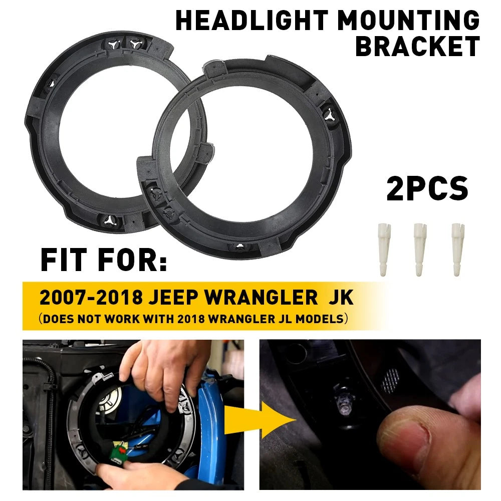 7" Inch LED Headlight Mounting Ring Bracket Adapter Round for Jeep Wrangler JK A 6B93BC-57