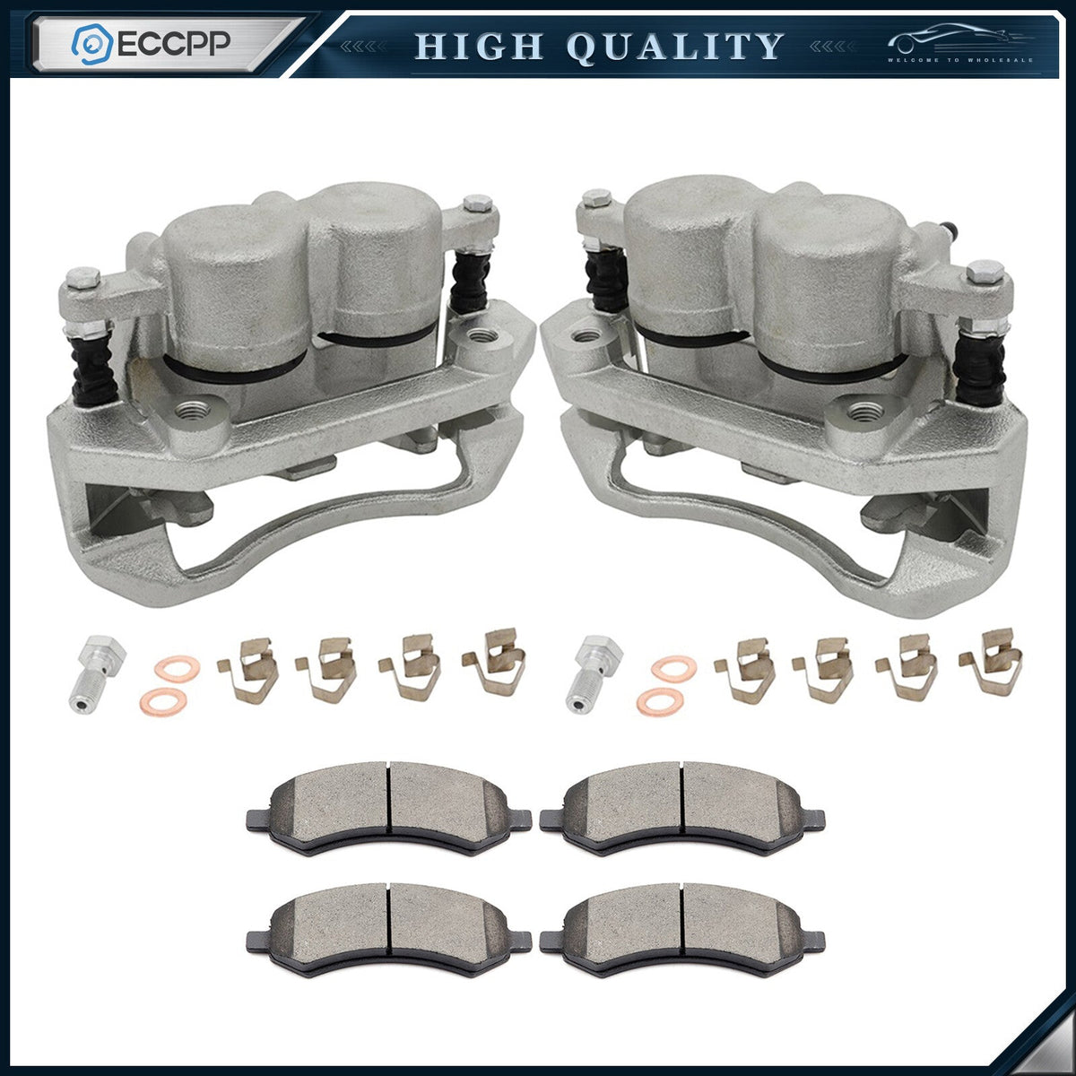 Front Brake Calipers Brake Pads Set 6Pcs  Kit For 2007-2009 Chrysler Aspen 6B93BC-57