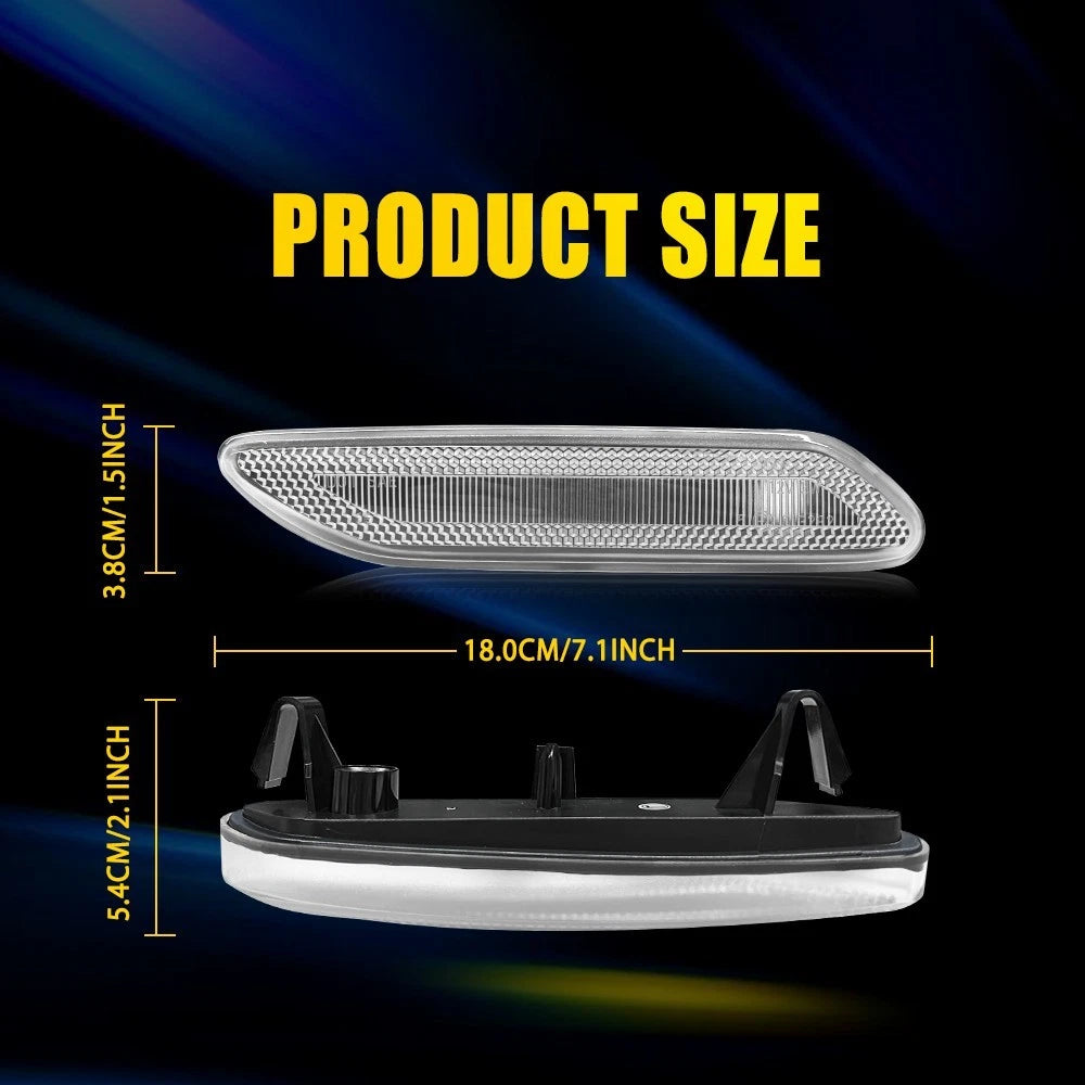 Front Side Marker Lights Clear Housing For 2011-16 MINI Cooper R60 R61 Paceman A 6B93BC-57