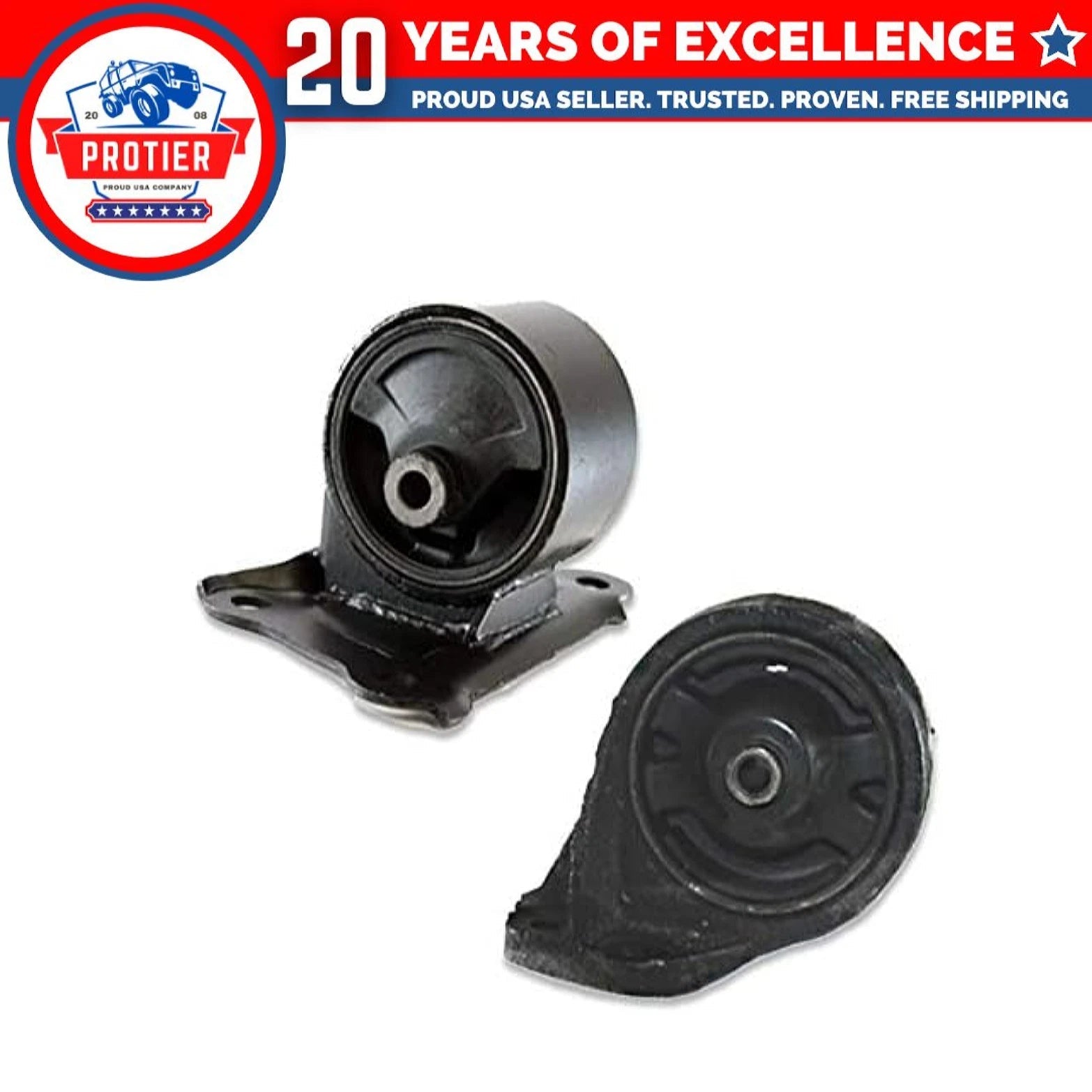 Fits 1999-2001 Hyundai Sonata 2.4L AUTO Rear Motor & Trans Mount Set 2pcs : 6B93BC-57