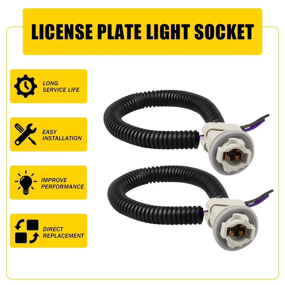 For 99-15 Ford F150 F250 LED License Plate Light W/ Wiring Harness Sockets EOA 6B93BC-57
