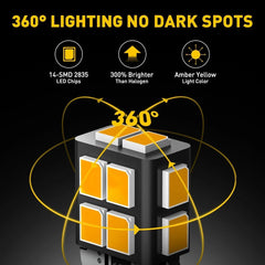 10X Amber AUXITO 175 2825 Light Bulb Super Bright 168 194 T10 LED Parking 3000K AUXITO