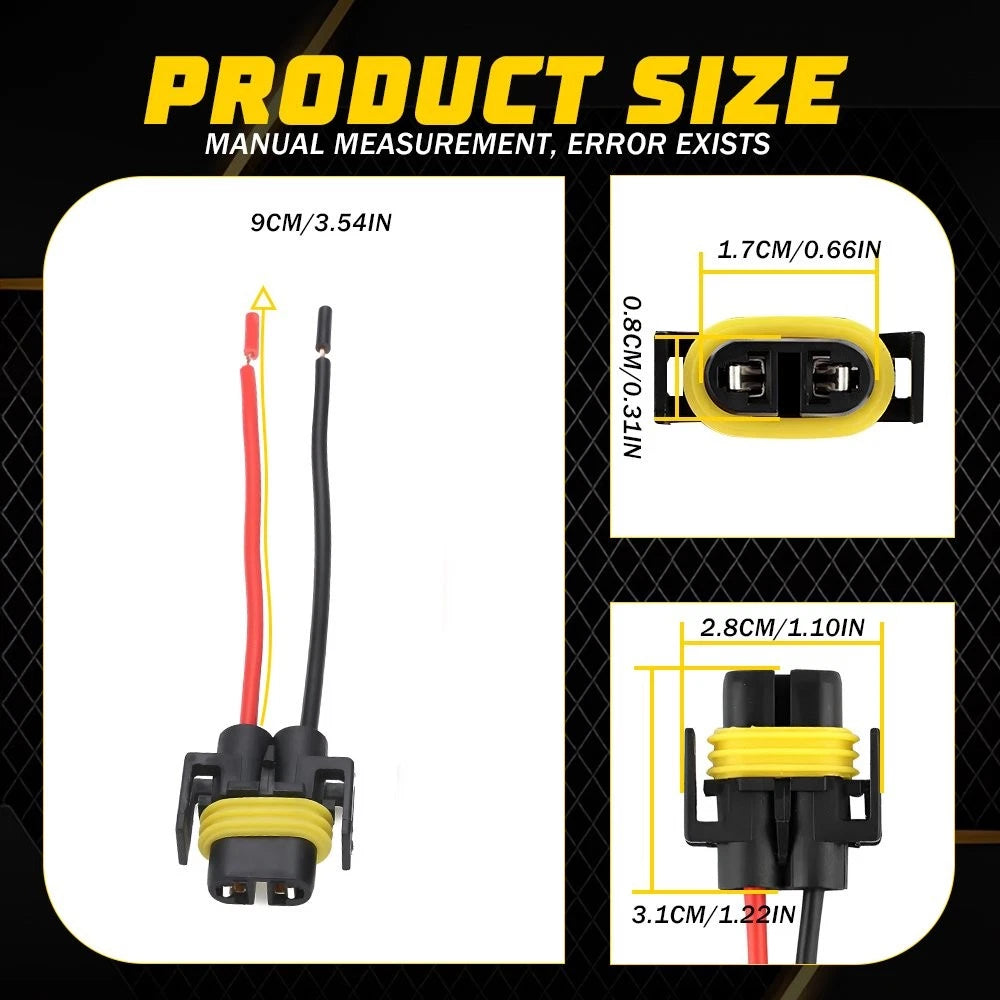 Wire Pigtail Female S H11 Two Harness HeadLight High Low Socket Connector Plug A 6B93BC-57