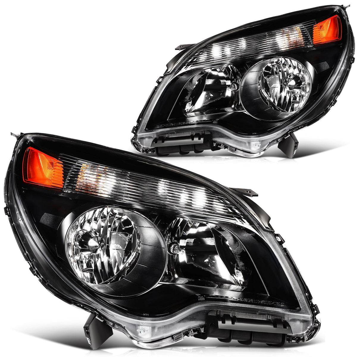 ECCPP Headlights Assembly For Chevrolet Equinox 2010-2015 Pair Kit Black Amber 6B93BC-57
