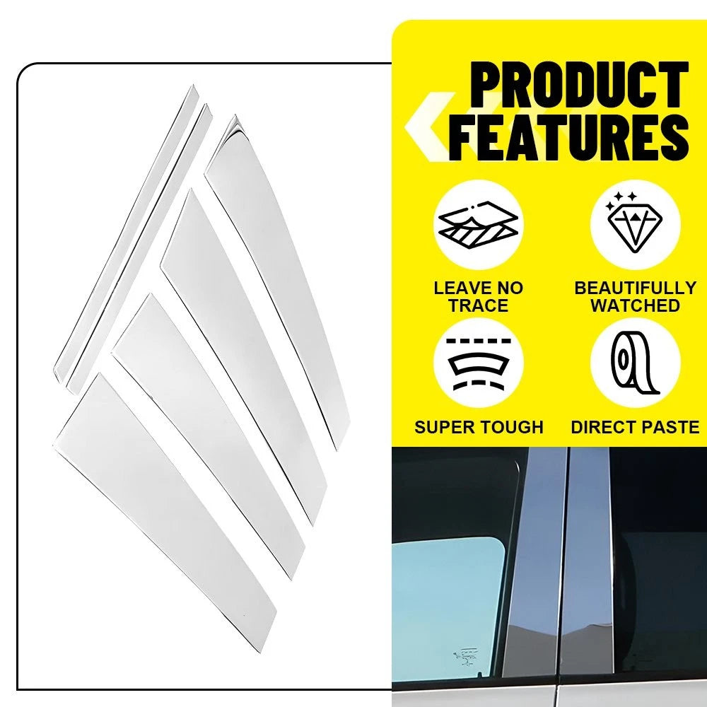 6X For Cadillac Deville / DTS 00-11 Chrome Pillar Post Window Door Trims Cover A 6B93BC-57