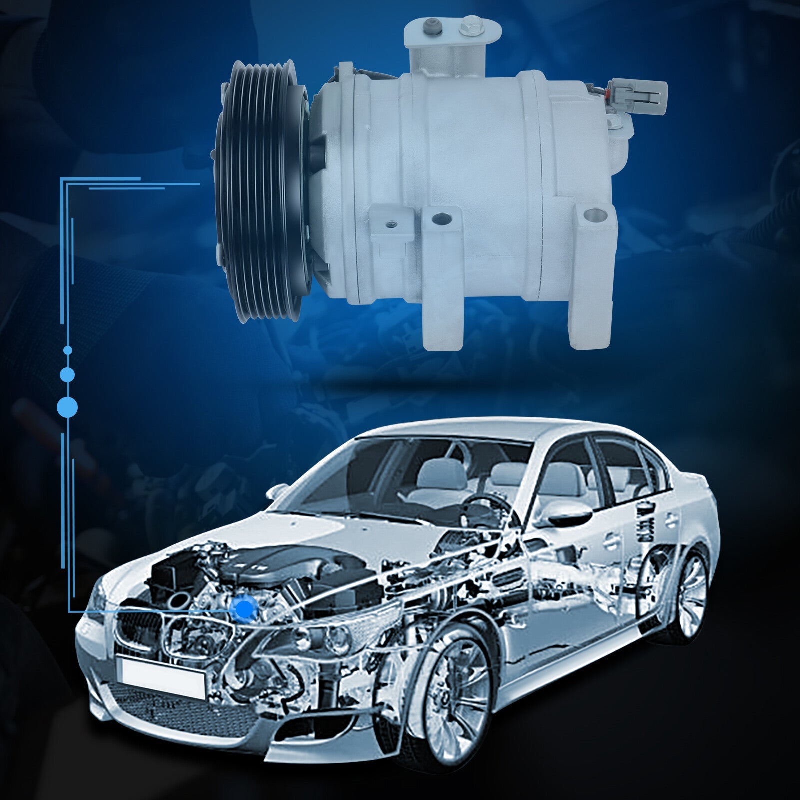 ECCPP A/C AC Compressor For 2007-2009 Mazda 3 For 2006-2007 Mazda 6 2.3L 6B93BC-57