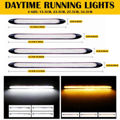 2x Sequential DRL LED Daytime Running Light Flowing Turn Signal Headlight Strip 6B93BC-57