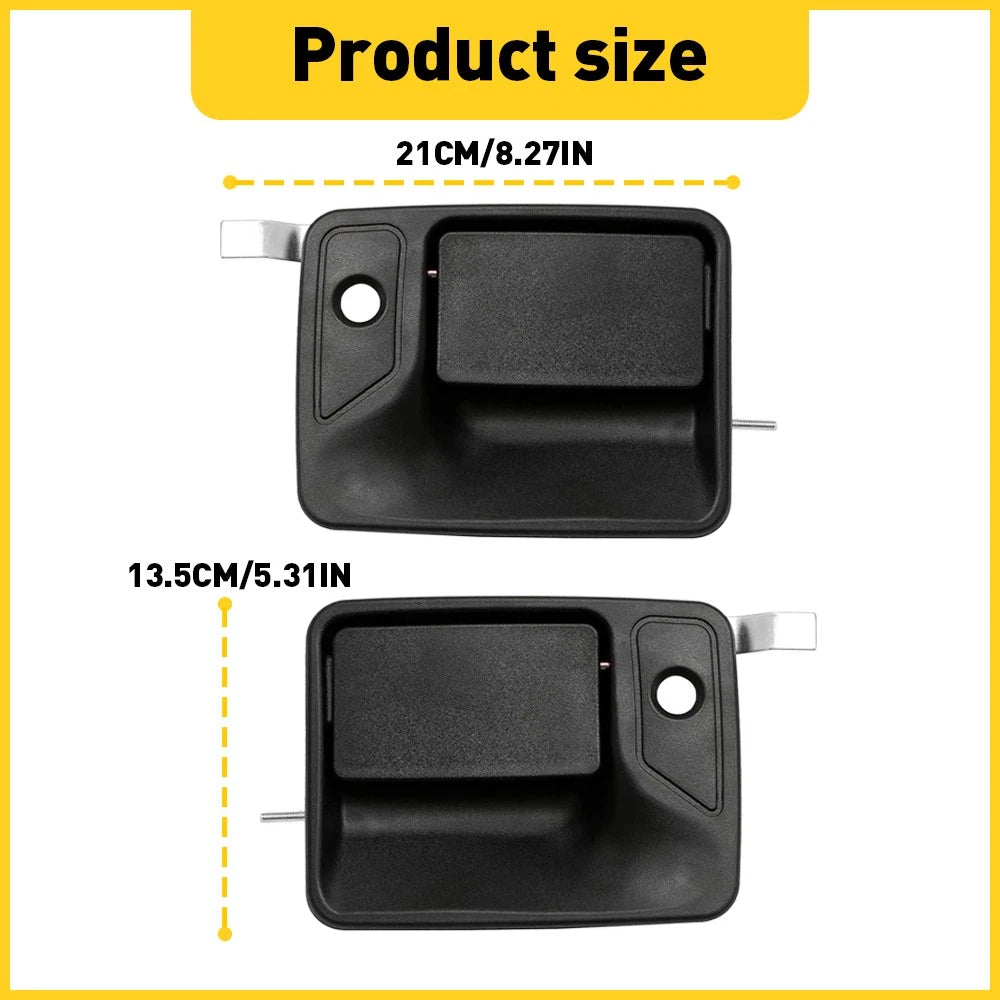 Door Handle Set For 1999-2016 Ford F-250 Super Duty Front Left+Right Black 2PCS 6B93BC-57