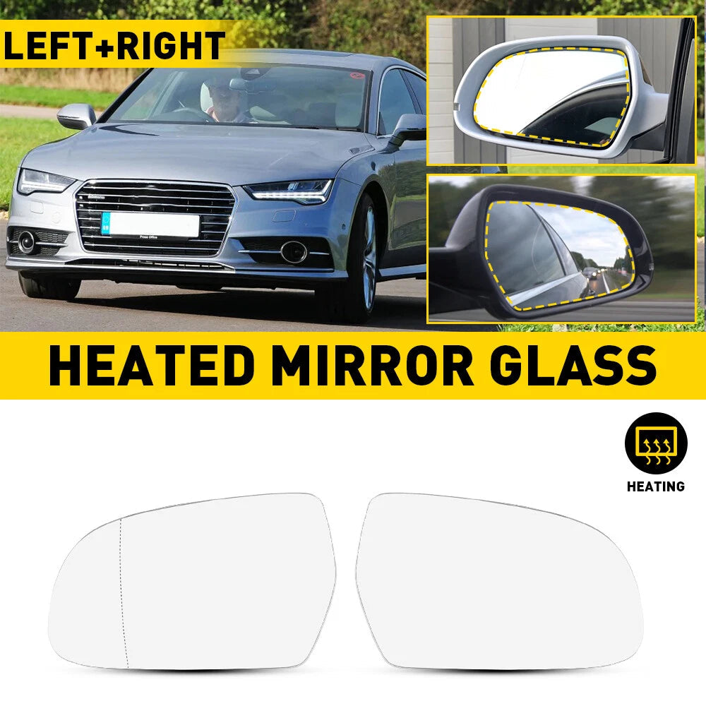Left Right Side Mirror Glass Heated w/Backing For Audi A3/A5 A4 Quattro/S4 S5 EA 6B93BC-57