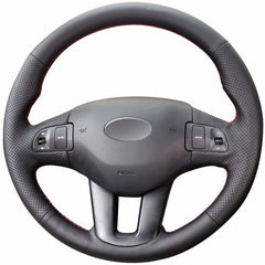 Top Leather Steering Wheel Hand-stitch on Wrap Cover For Kia Sportage 3 Ceed