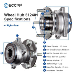 1Pc Wheel Hub Bearing Rear AWD For Subaru Forester Legacy Outback Impreza BRZ 6B93BC-57