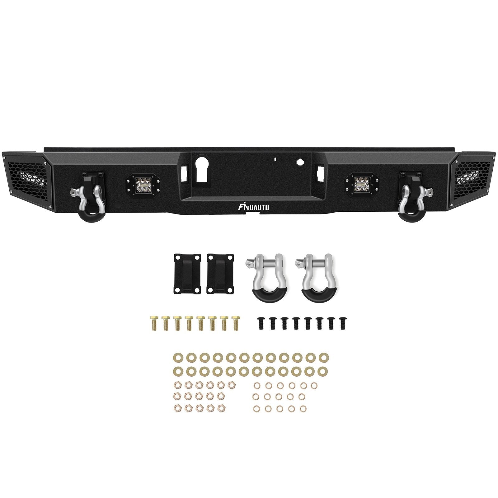 ECCPP Heavy Rear Bumper w/ LED Lights & Winch Plate For 2018 19-2020 Ford F-150 KOEEP