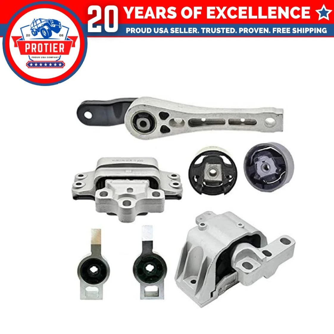 Motor & Trans Mount 7PCS Set Fit 09-10 Volkswagen Jetta 2.0L Diesel for Manual 6B93BC-57