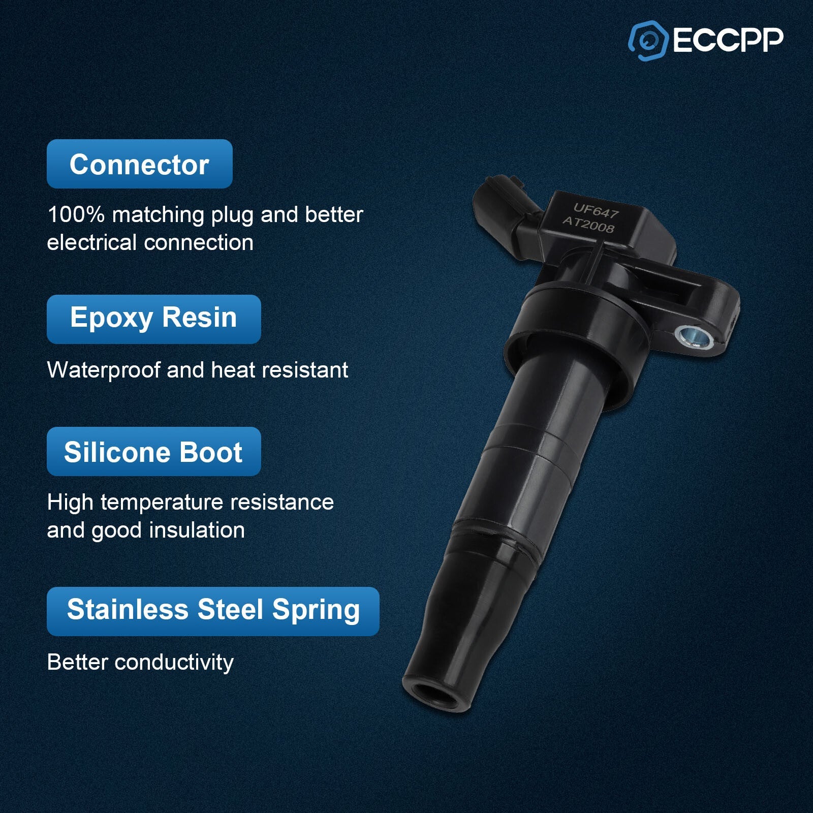 ECCPP 8 Ignition Coils For 2011-2016 Kia Sportage 11-14 Hyundai Sonata 2.0L L4 6B93BC-57