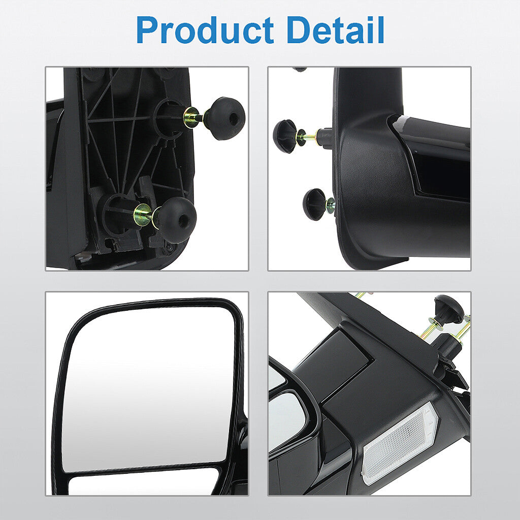 Driver Side Manual Mirror For 02-08 Ford E-150-E-550 Econoline Black Manual Fold 6B93BC-57