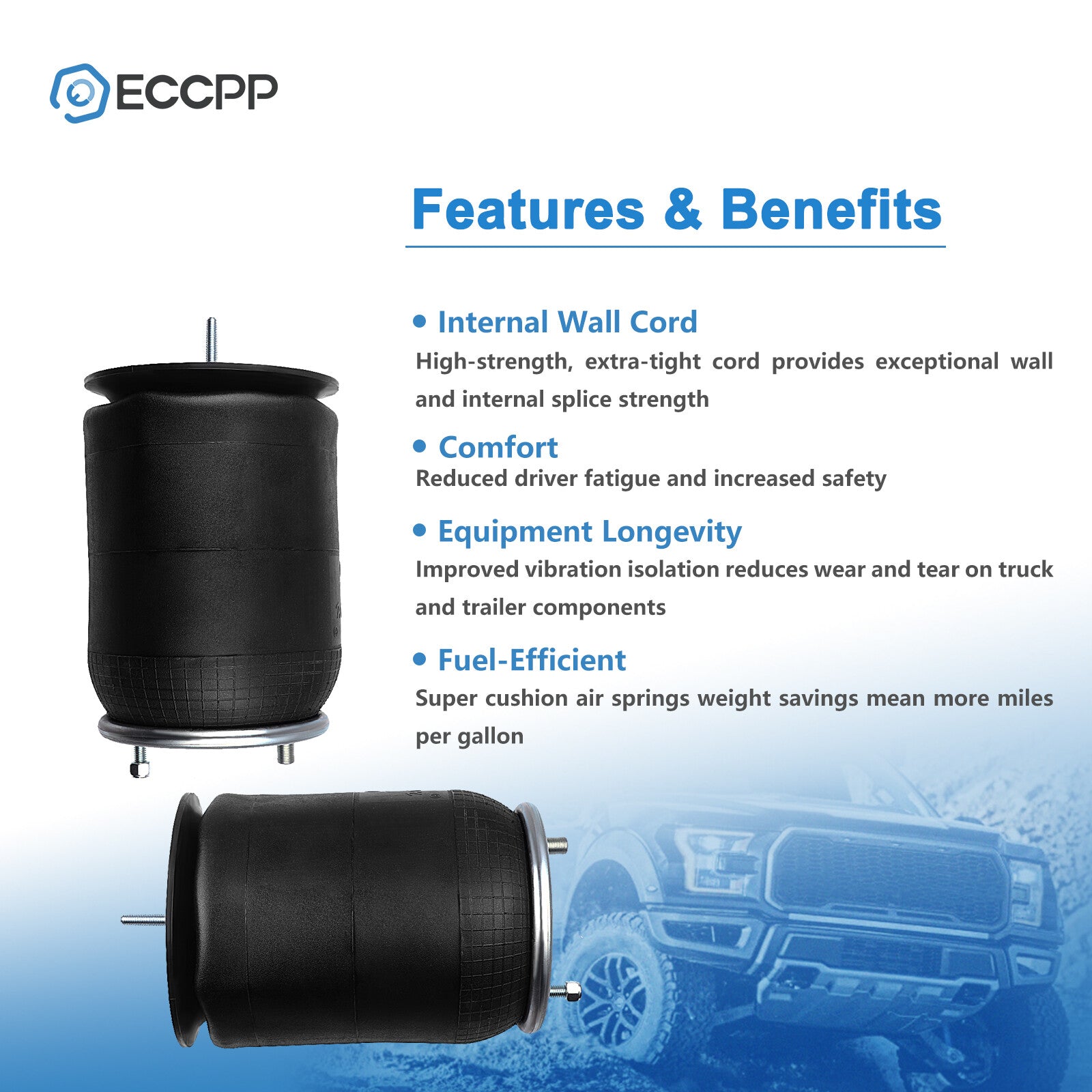 Pair Air Suspension Air Bags W01-358-9875 For Navistar Goodyear 1R12-432 6B93BC-57