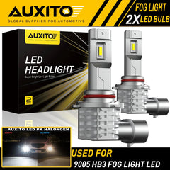2X AUXITO 9005 LED Fog Light Bulb Driving DRL 4000LM CSP 6500K HID White M4 EOA AUXITO