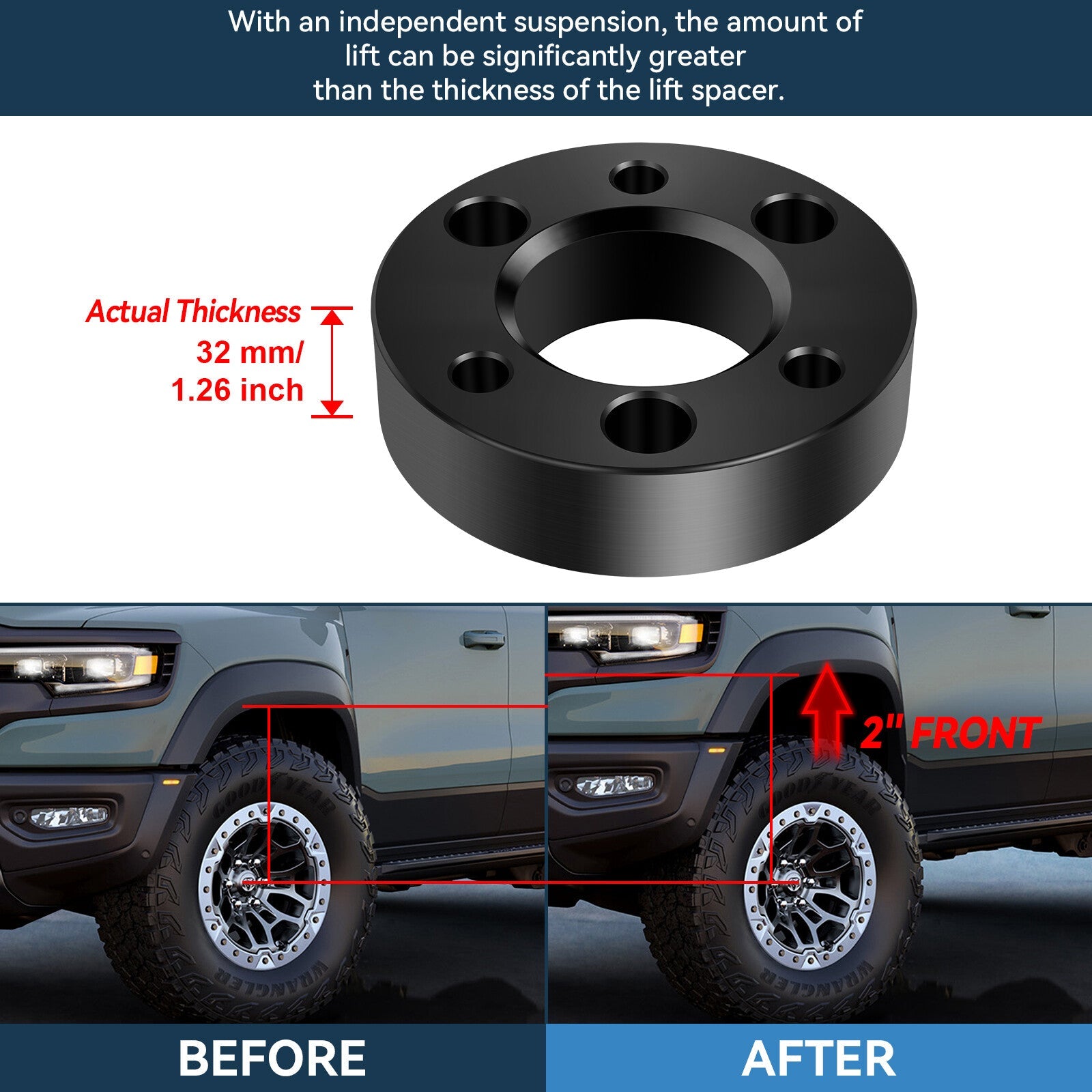 ECCPP 2" Front & 2" Rear Leveling Lift Kit For Nissan Frontier 2005-2023 2WD 4WD ECCPP