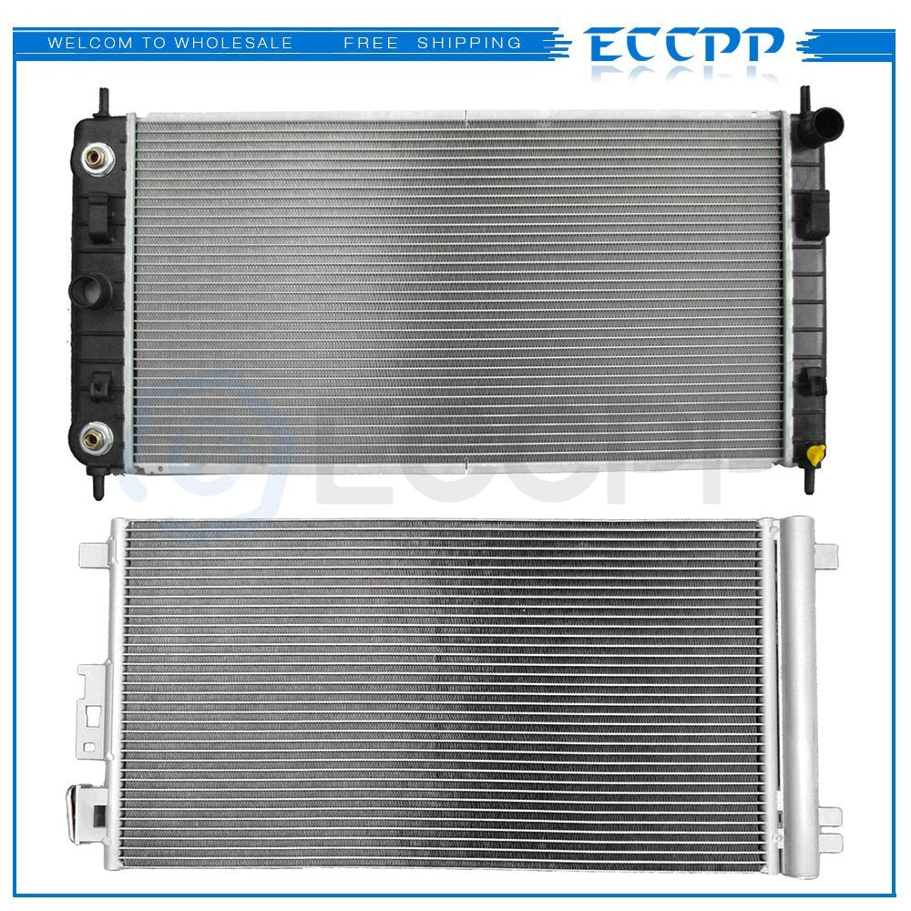 Aluminum Radiator & AC Condenser Cooling Kit For 2006-2010 Pontiac G6 2.4L