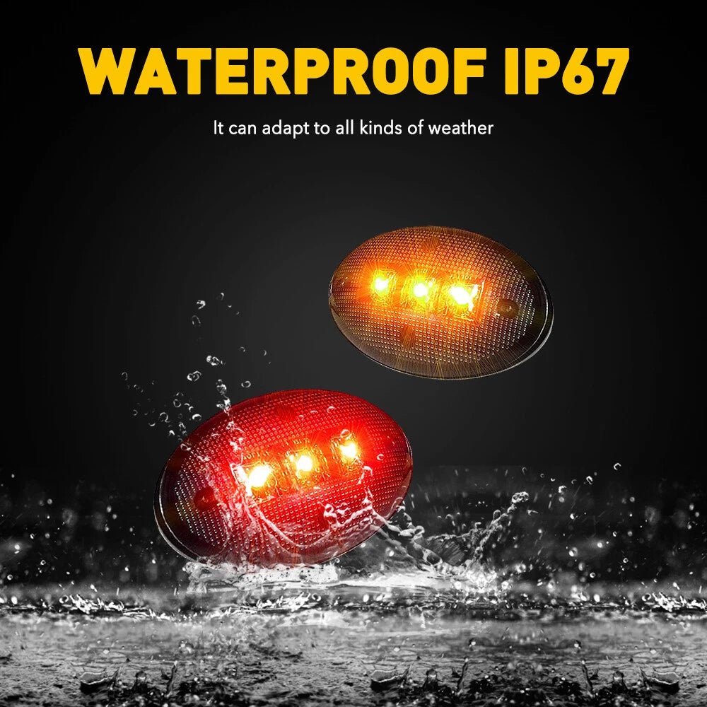For 1999-2010 Ford F350 F450 Amber/Red Side Fender Marker Dually Bed LED Light A 6B93BC-57