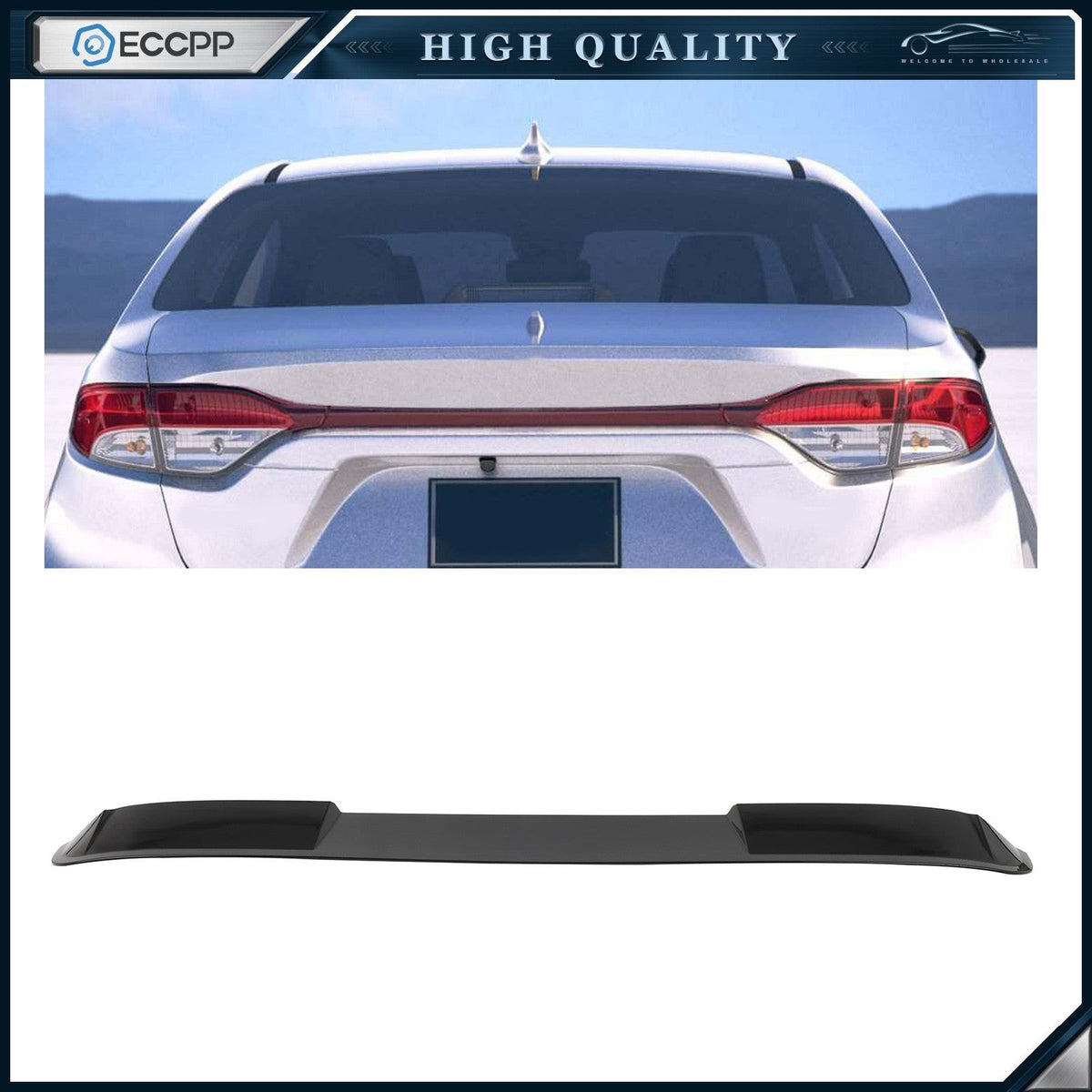 Glossy Black Window Spoiler Fits 2020+ TOYOTA for Corolla SEDAN 6B93BC-57