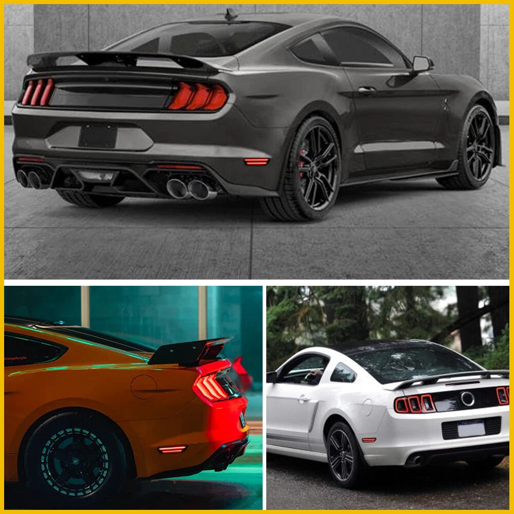 For 2015-2022 Ford Mustang Smoked Lens LED Rear Bumper Side Marker Lights EOA 6B93BC-57