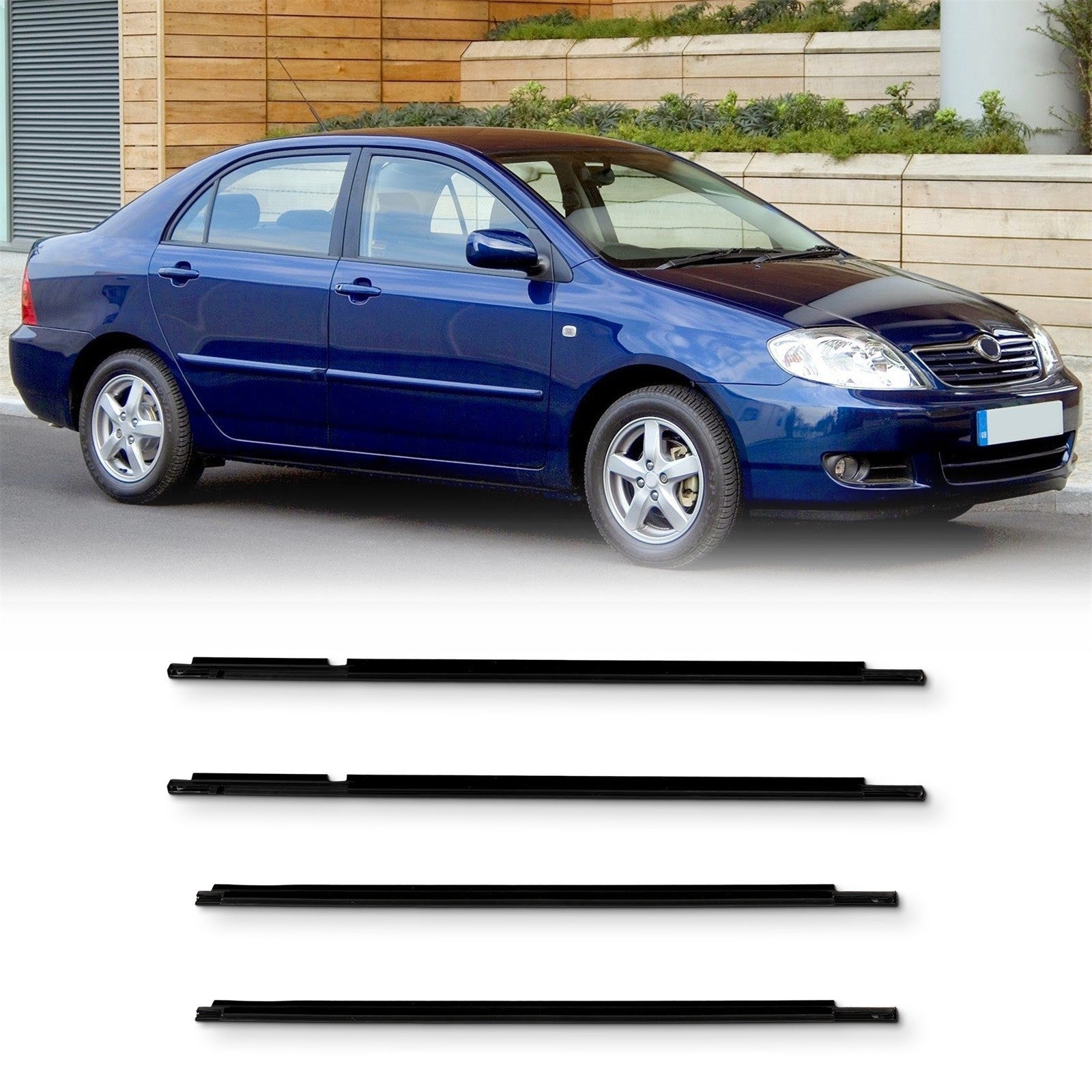 For 2003-2008 Toyota for Corolla Front & Rear Door Window Seal Belt Molding 6B93BC-57