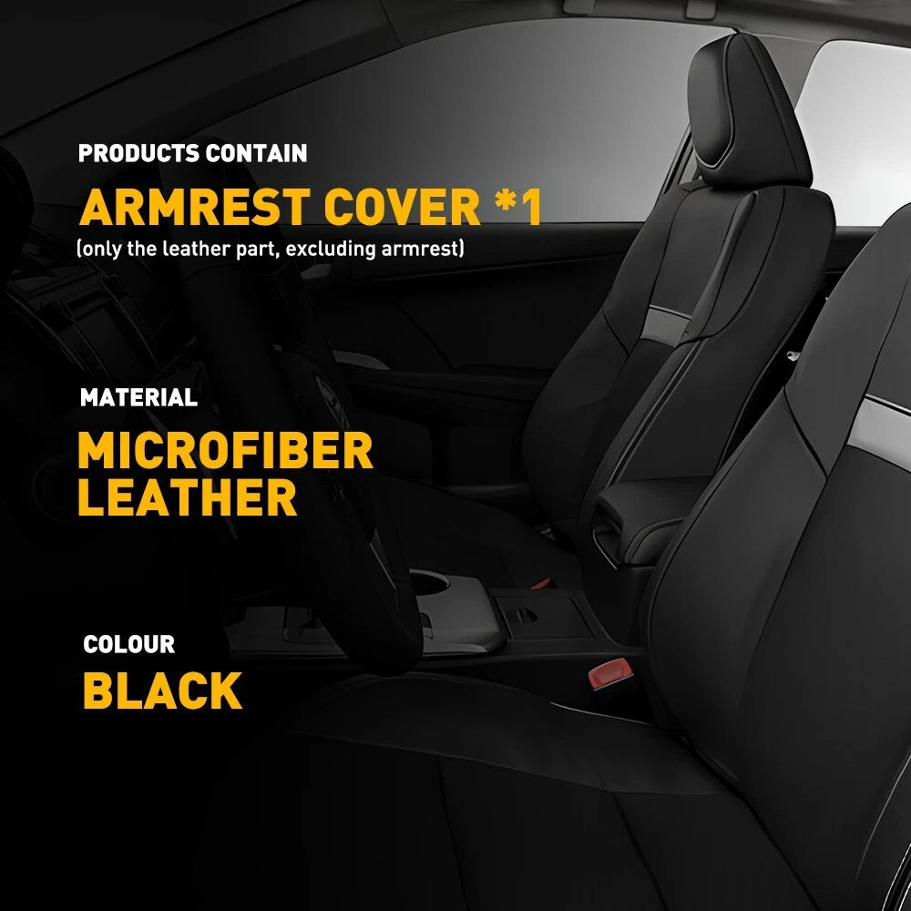 Fits For 2012-2017 Toyota Camry Leather Center Console Lid Armrest Cover Black A 6B93BC-57