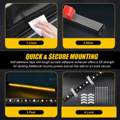 2X 70" Running Board LED DRL Side Step Strip Lights Bar For Ram 1500 2500 3500 A 6B93BC-57