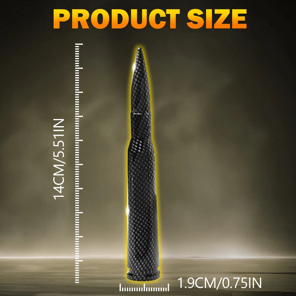 Carbon Fiber Bullet Antenna 50 Cal For Chevy Silverado 1500/2500/3500/GMC Sierra 6B93BC-57