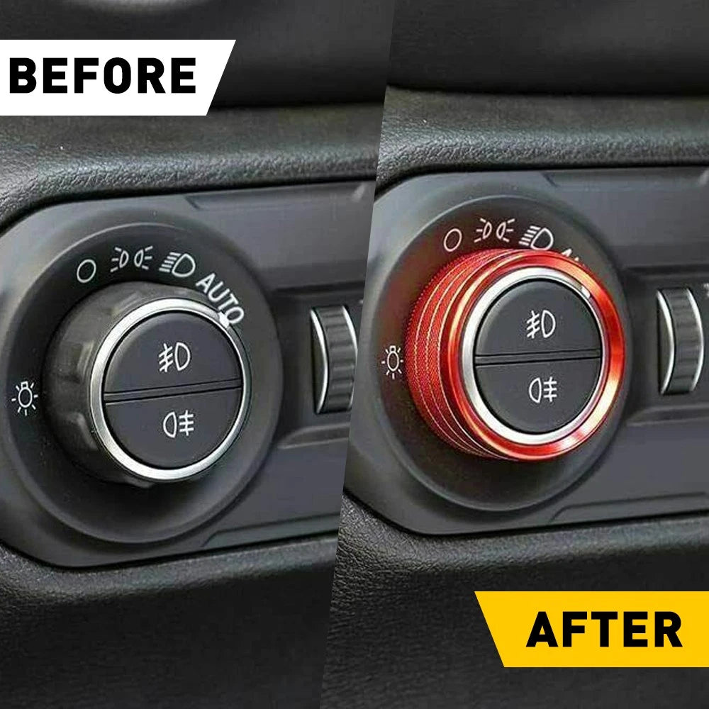 AIR CONDITIONER HEADLIGHT RADIO SWITCH KNOB TRIM COVER FOR 20-23 JEEP GLADIATOR 6B93BC-57