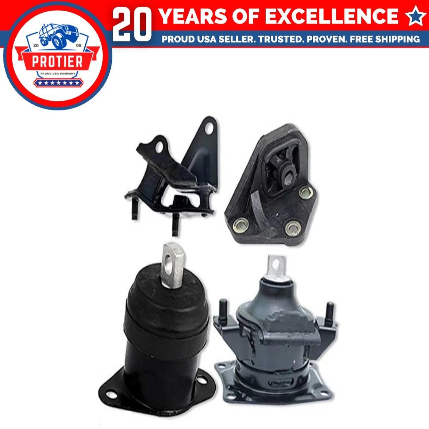 Fits 2003-2007 Honda Accord 2.4L MANUAL FR RT & RR Motor/RR & Upper Trans Mount 6B93BC-57