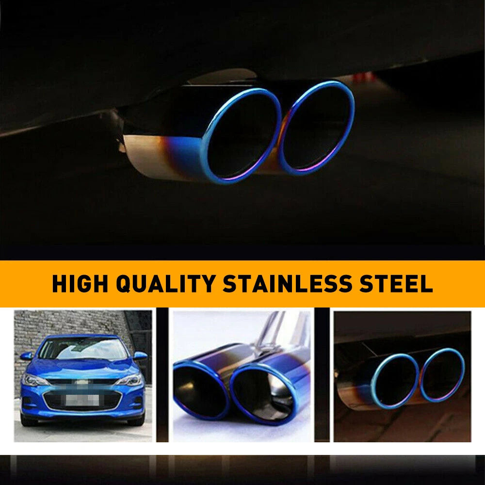 Car Dual Outlet Rear Muffler Tip Exhaust Pipe Tail Throat Replace For 1.4-2.5 EA 6B93BC-57