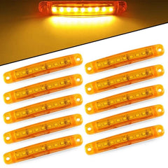 10pcs Side Marker Clearance Light Car Trailer Tail Lamp 9 LED Amber yellow EOA 6B93BC-57