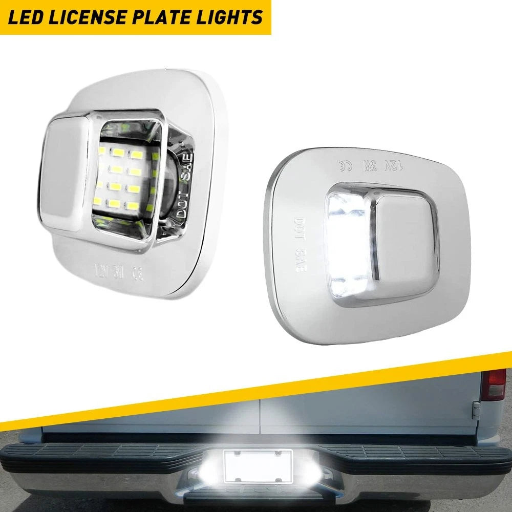 US Chrome Tag Light License Plate Lamp For Chevy GMC C/K Suburban Tahoe Yukon 6B93BC-57