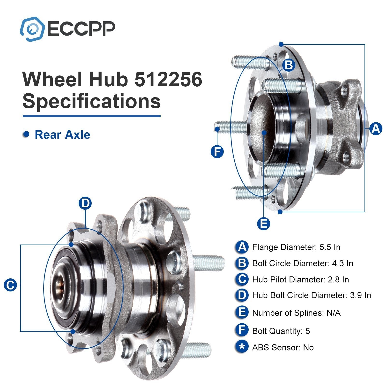4X Wheel Hub Bearings Front Rear For Honda Civic Si 2.0L 2006-2011 Acura CSX FWD 6B93BC-57