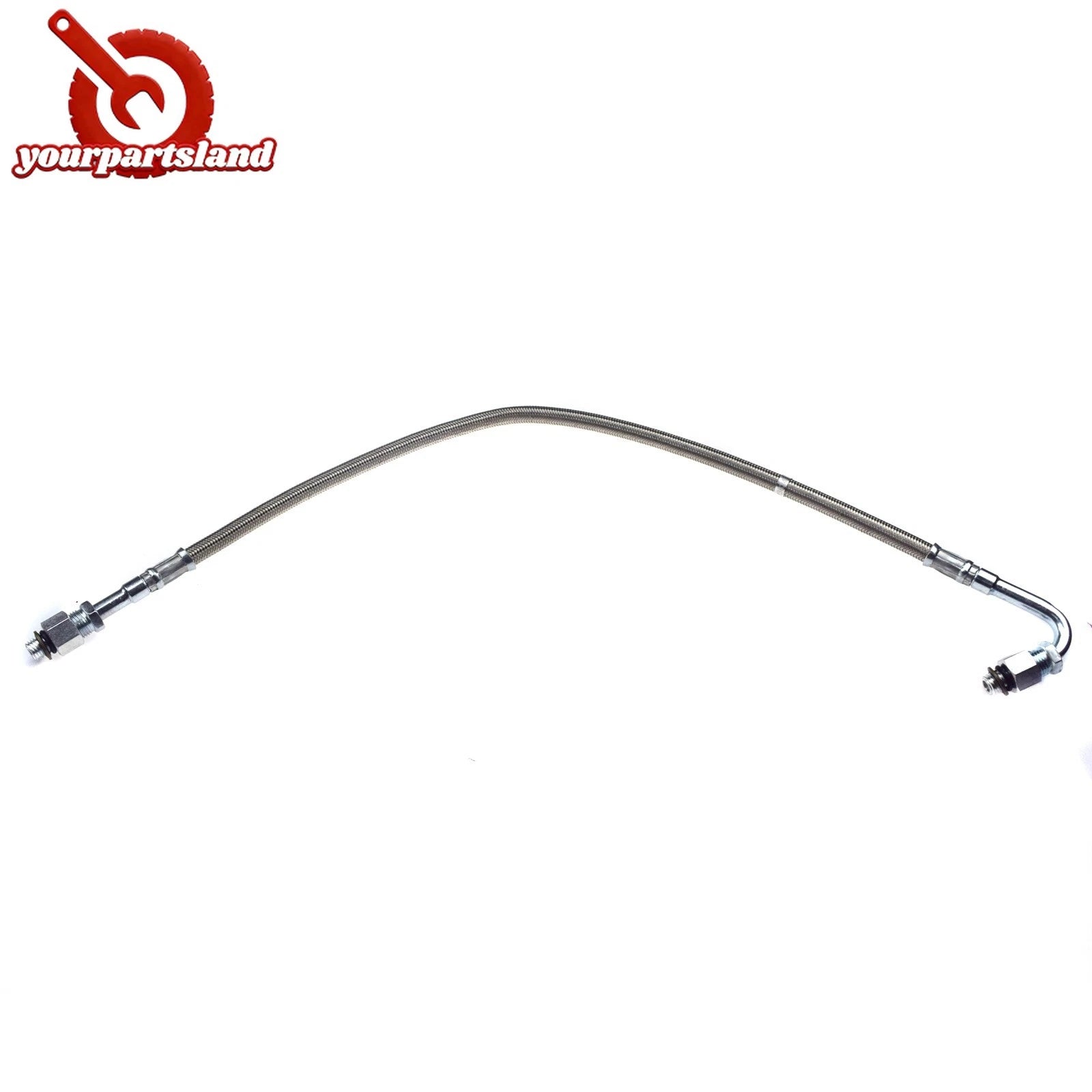 75CM Turbo Oil Feed Line Tube & 2 Connectors for 1989-98 Dodge Cummins 6BT 5.9L 6B93BC-57